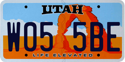UT license plate W055BE