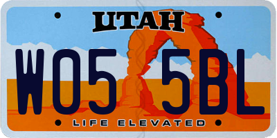UT license plate W055BL