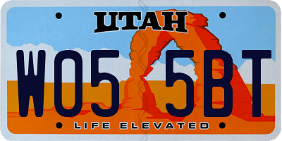 UT license plate W055BT