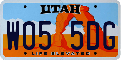 UT license plate W055DG