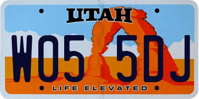 UT license plate W055DJ