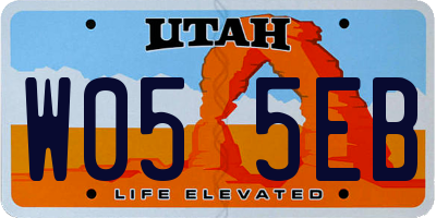 UT license plate W055EB