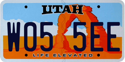 UT license plate W055EE