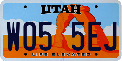 UT license plate W055EJ