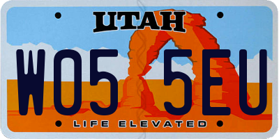 UT license plate W055EU