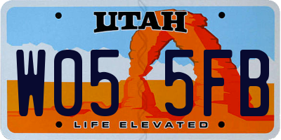 UT license plate W055FB