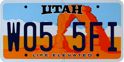 UT license plate W055FI