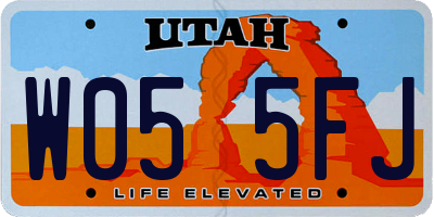 UT license plate W055FJ