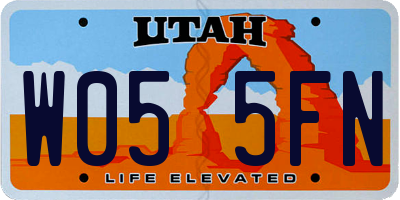 UT license plate W055FN