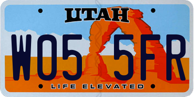 UT license plate W055FR
