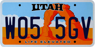 UT license plate W055GV