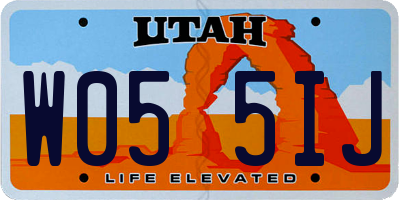 UT license plate W055IJ