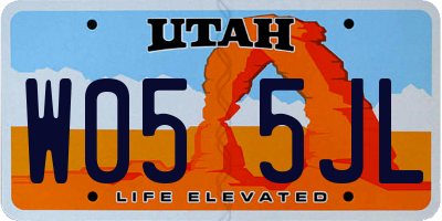 UT license plate W055JL