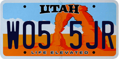 UT license plate W055JR
