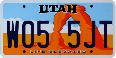 UT license plate W055JT