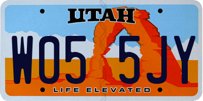UT license plate W055JY