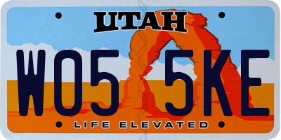 UT license plate W055KE