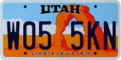 UT license plate W055KN