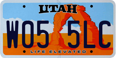 UT license plate W055LC