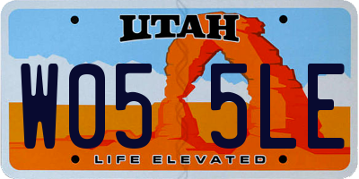 UT license plate W055LE