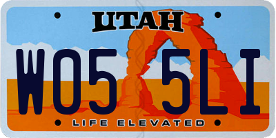 UT license plate W055LI