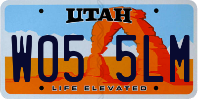 UT license plate W055LM