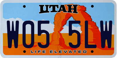 UT license plate W055LW