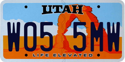 UT license plate W055MW