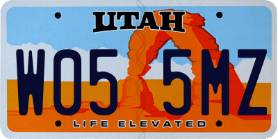 UT license plate W055MZ
