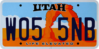 UT license plate W055NB
