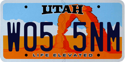 UT license plate W055NM