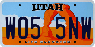 UT license plate W055NW