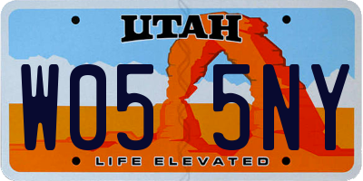 UT license plate W055NY