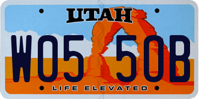 UT license plate W055OB