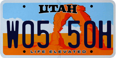 UT license plate W055OH