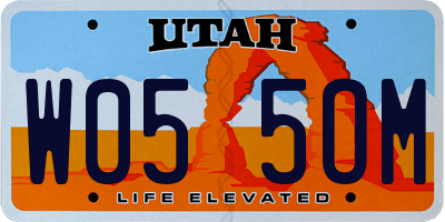 UT license plate W055OM