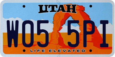 UT license plate W055PI