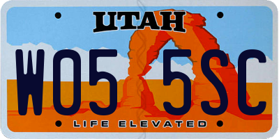 UT license plate W055SC