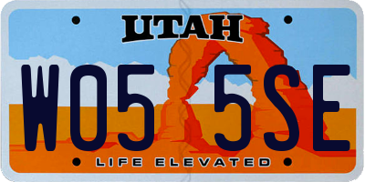 UT license plate W055SE