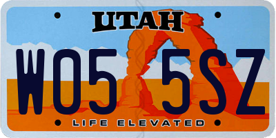 UT license plate W055SZ