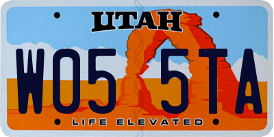 UT license plate W055TA