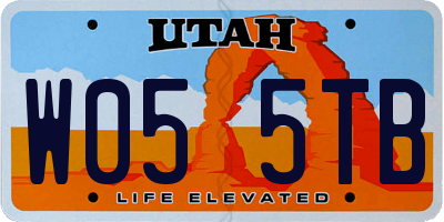 UT license plate W055TB
