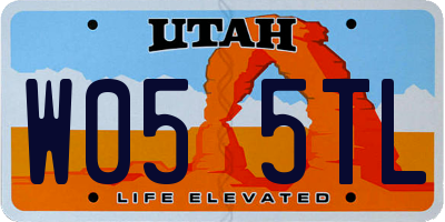 UT license plate W055TL