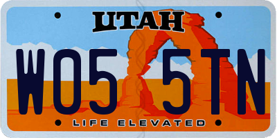 UT license plate W055TN