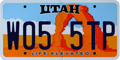 UT license plate W055TP