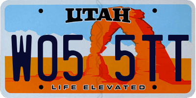 UT license plate W055TT