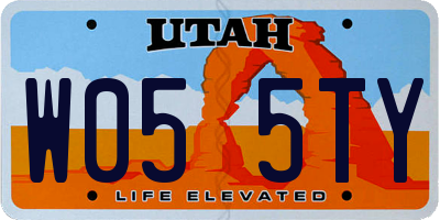 UT license plate W055TY