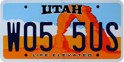 UT license plate W055US