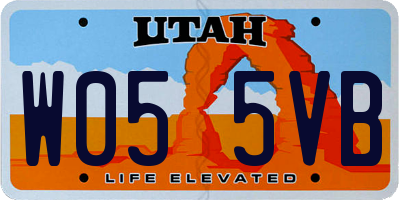 UT license plate W055VB