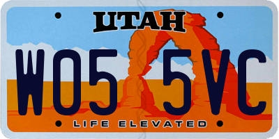 UT license plate W055VC